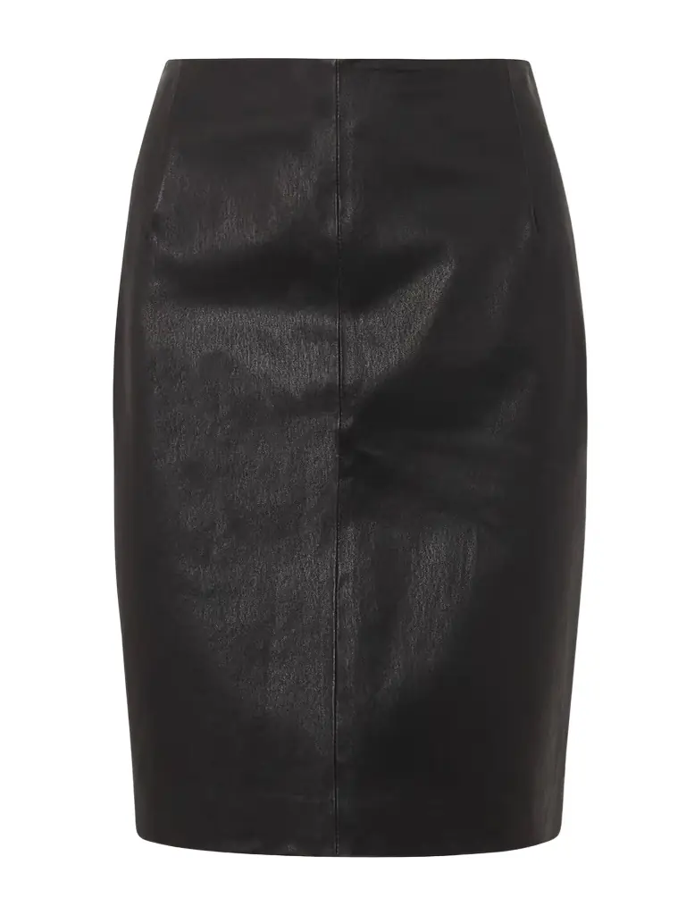 Nour Hammour Paneled Leather Pencil Skirt