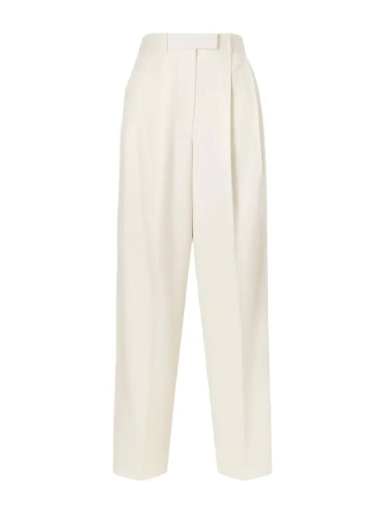 Givenchy Pleated Grain De Poudre Wool And Mohair-blend Wide-leg Pants