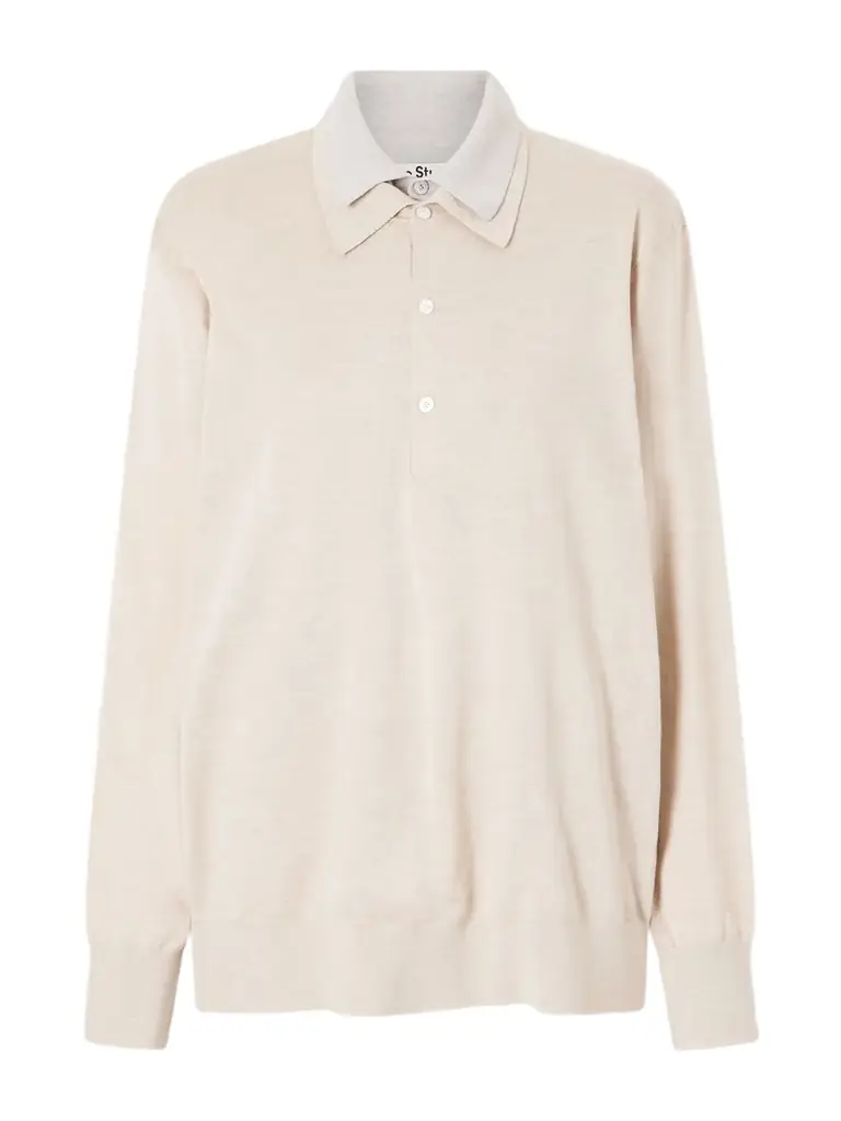 Acne Studios Layered Silk-blend Polo Sweater