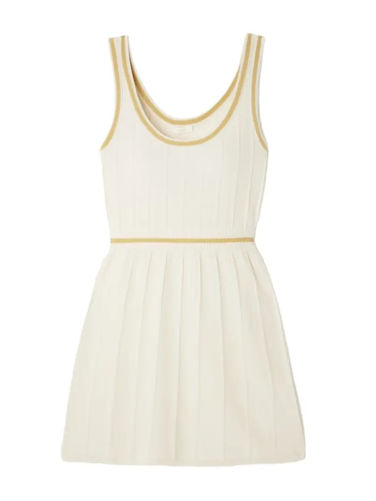 Eres Elite Striped Ribbed Wool And Cashmere-blend Mini Dress