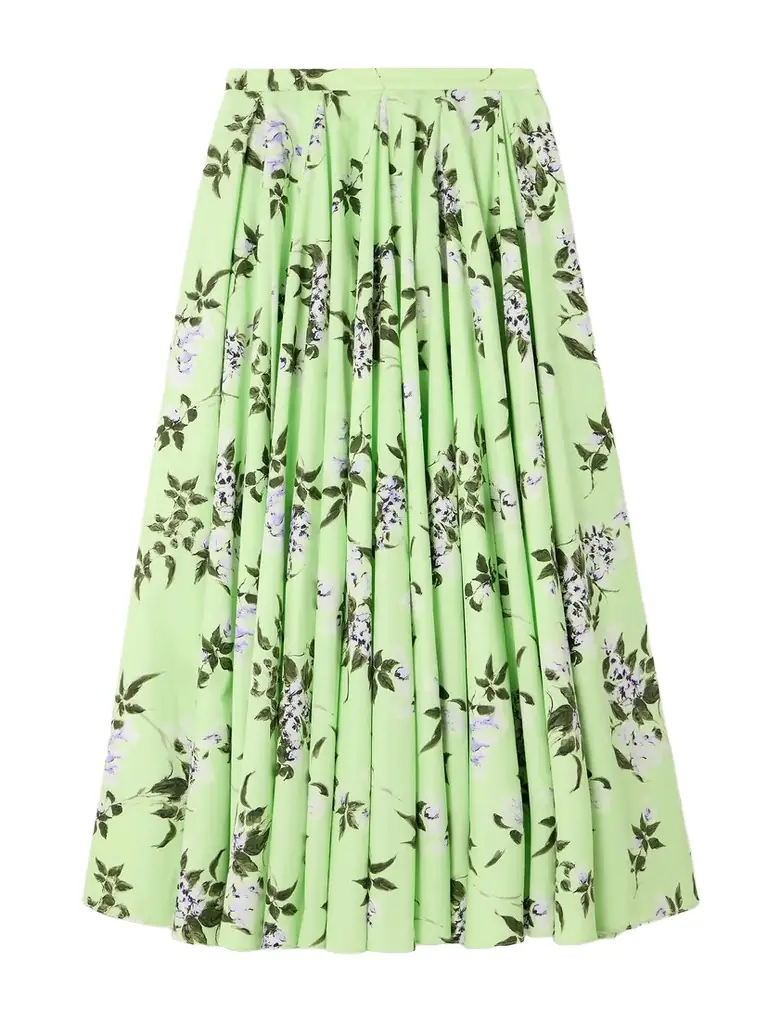 Emilia Wickstead Rhea Floral-print Cotton-poplin Midi Skirt - Women's Clothing