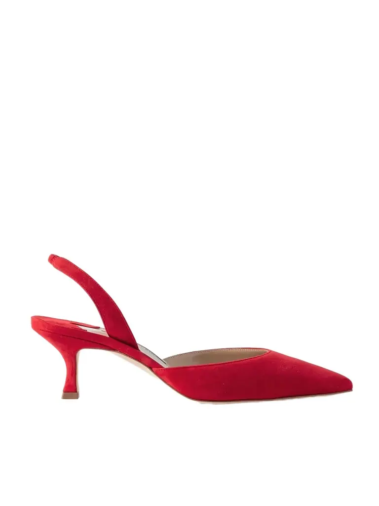 Manolo Blahnik Carolyne 50 Suede Slingback Pumps