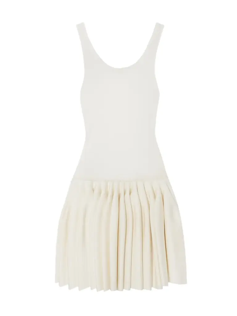 Alaïa Pleated Jersey And Stretch-knit Mini Dress