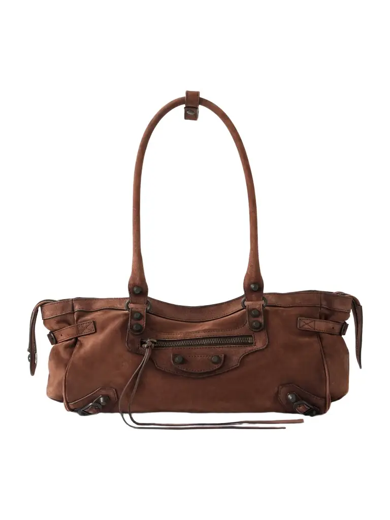 Balenciaga Le City East/west Suede Shoulder Bag