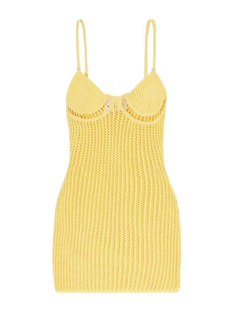 The Attico Crocheted Cotton-blend Mini Dress