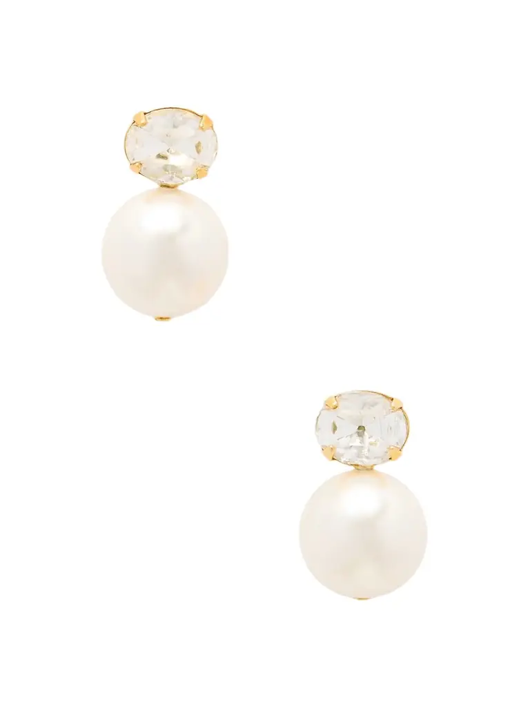 Jennifer Behr Nina Gold-tone Crystal And Pearl Earrings