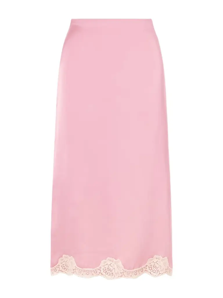 Valentino Garavani Lace-trimmed Cady Midi Skirt