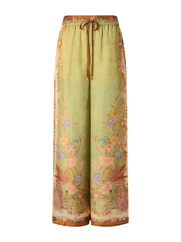 Zimmermann Indra Printed Silk Wide-leg Pants