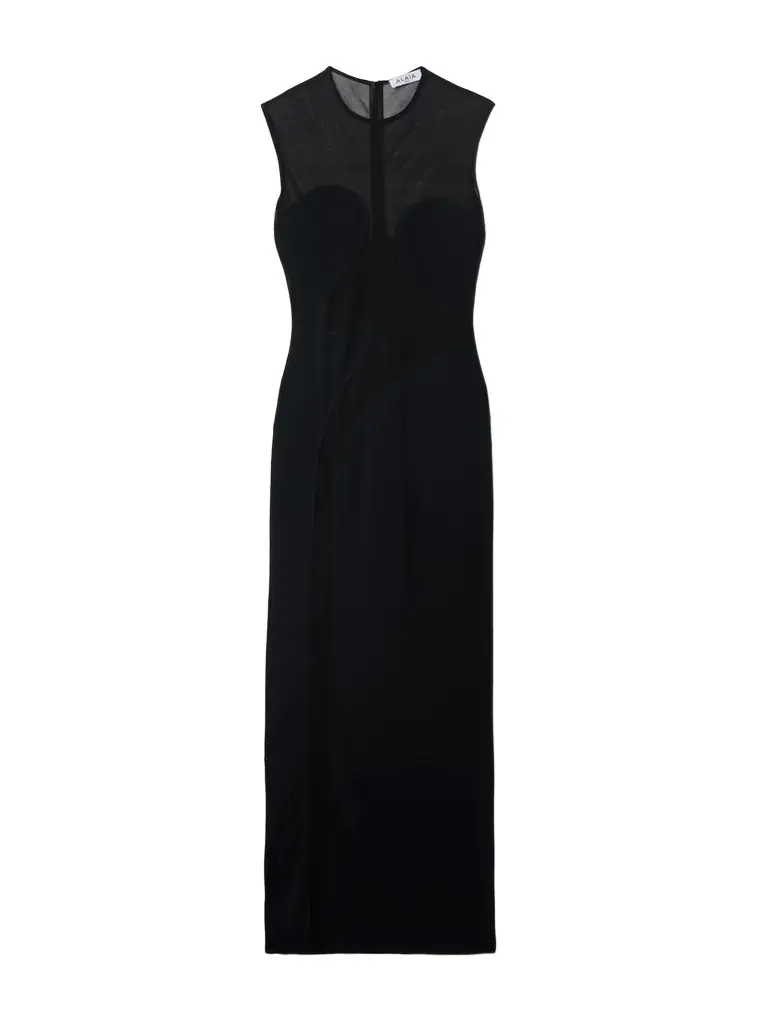 Alaïa Silk-trimmed Stretch-knit Maxi Dress