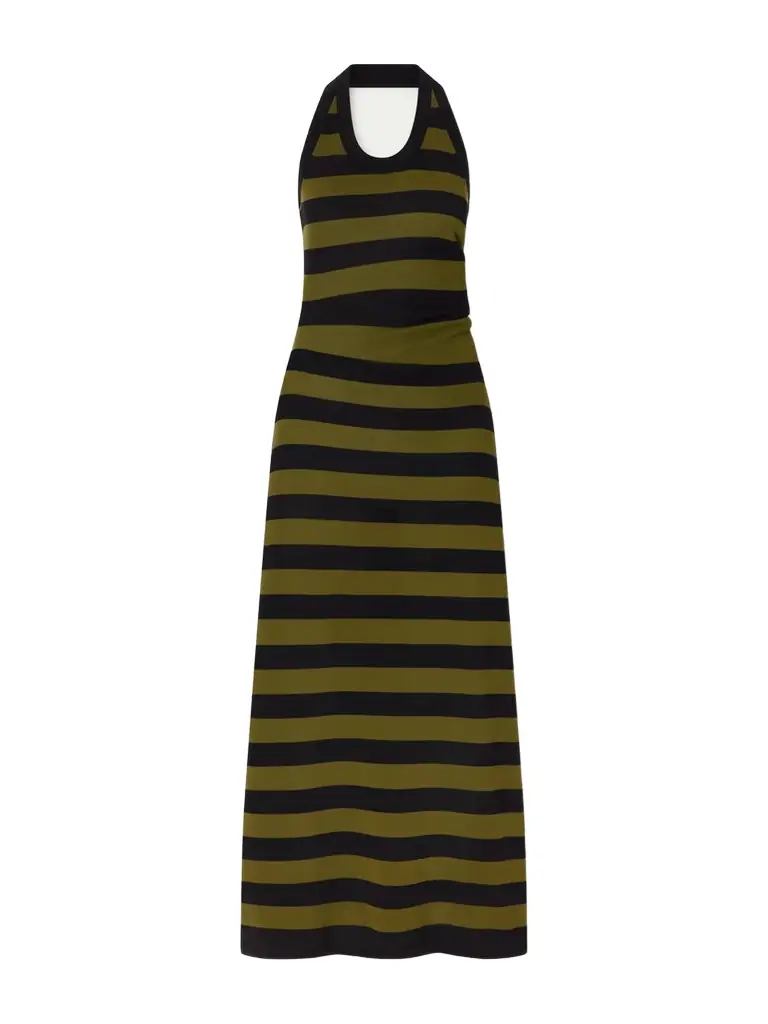 Proenza Schouler Fran Striped Cotton-knit Midi Dress