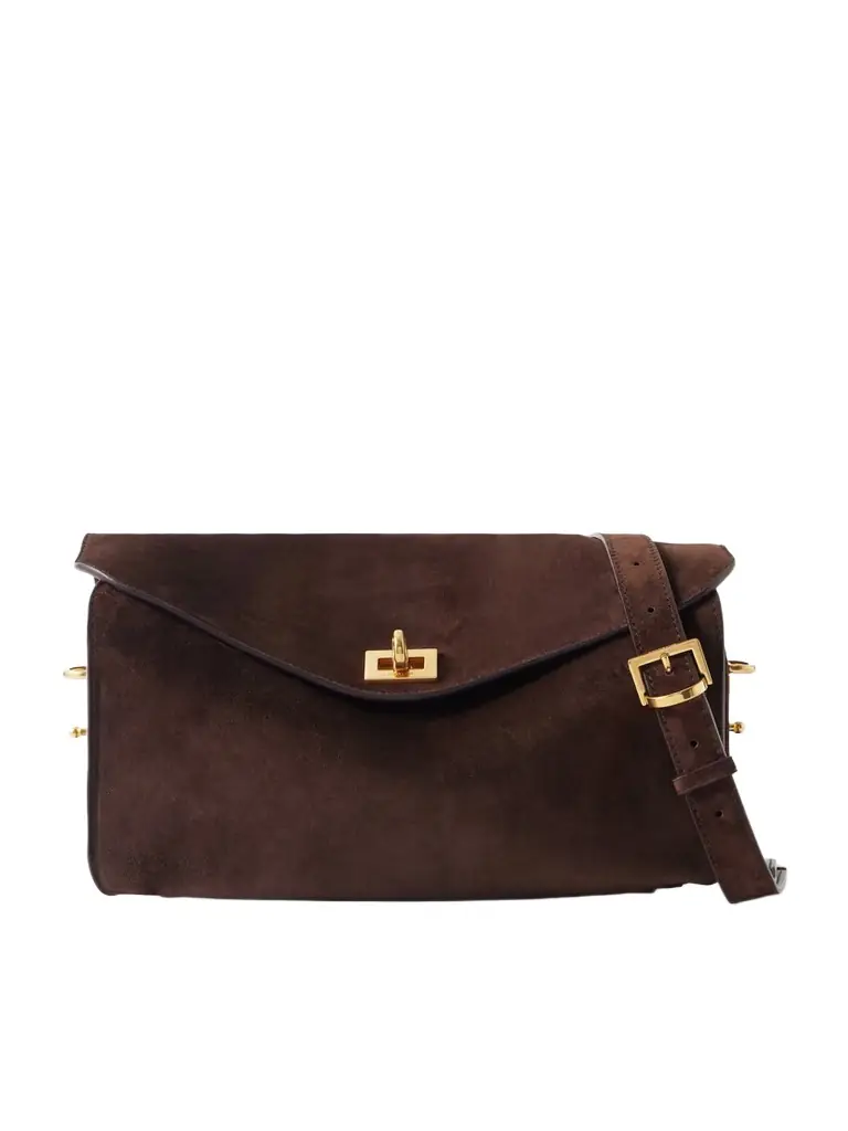 Balenciaga Le 7 Suede Shoulder Bag