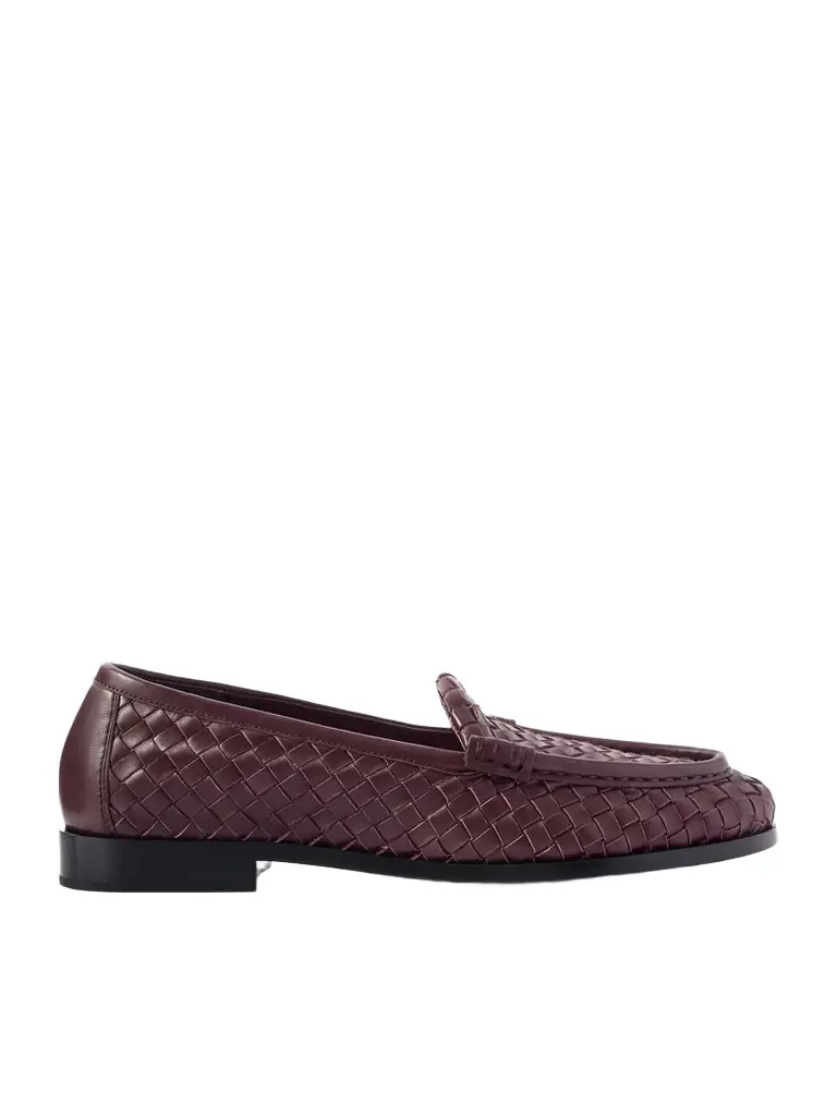 Bottega Veneta Silenzio Intrecciato Leather Loafers