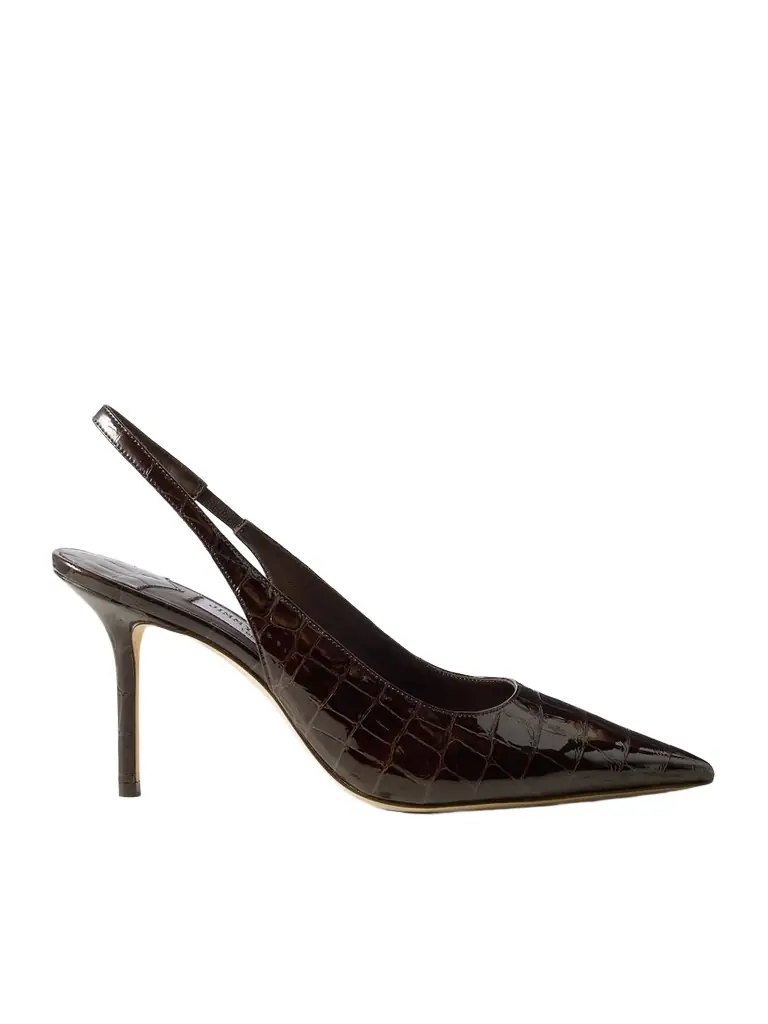 Jimmy Choo Love 85 Croc-effect Leather Slingback Pumps