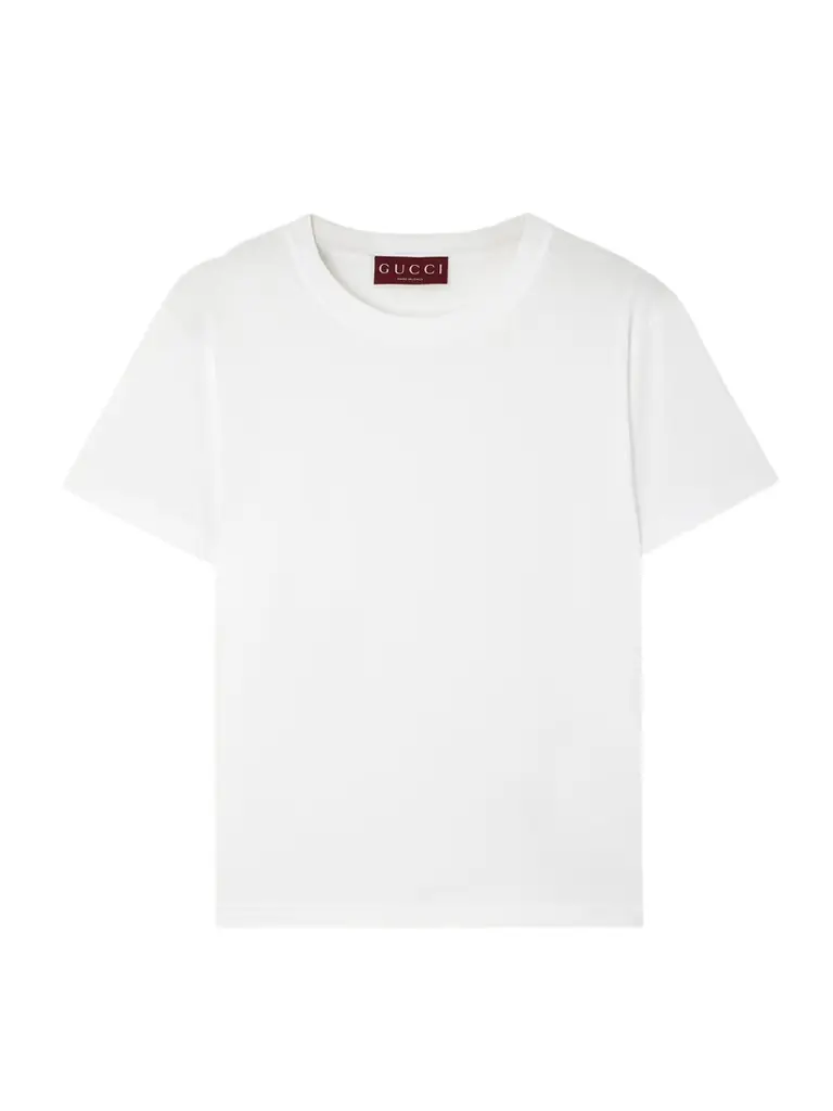 Gucci Logo-embroidered Cotton-jersey T-shirt - Women's Clothing