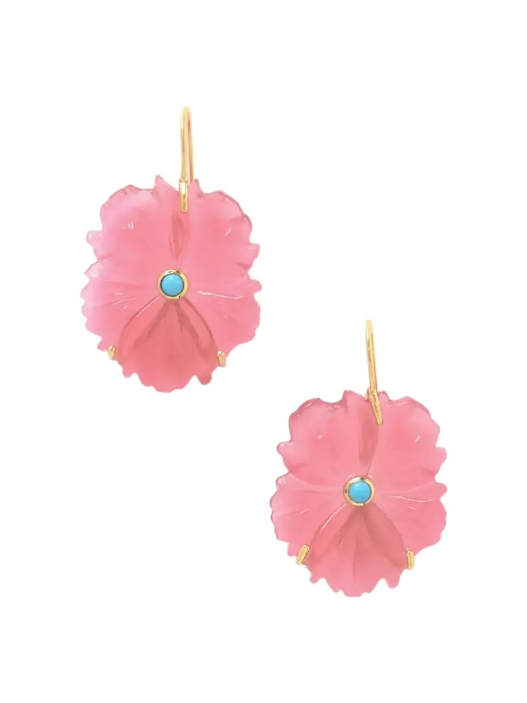 Lizzie Fortunato New Bloom Gold-plated, Glass And Turquoise Earrings
