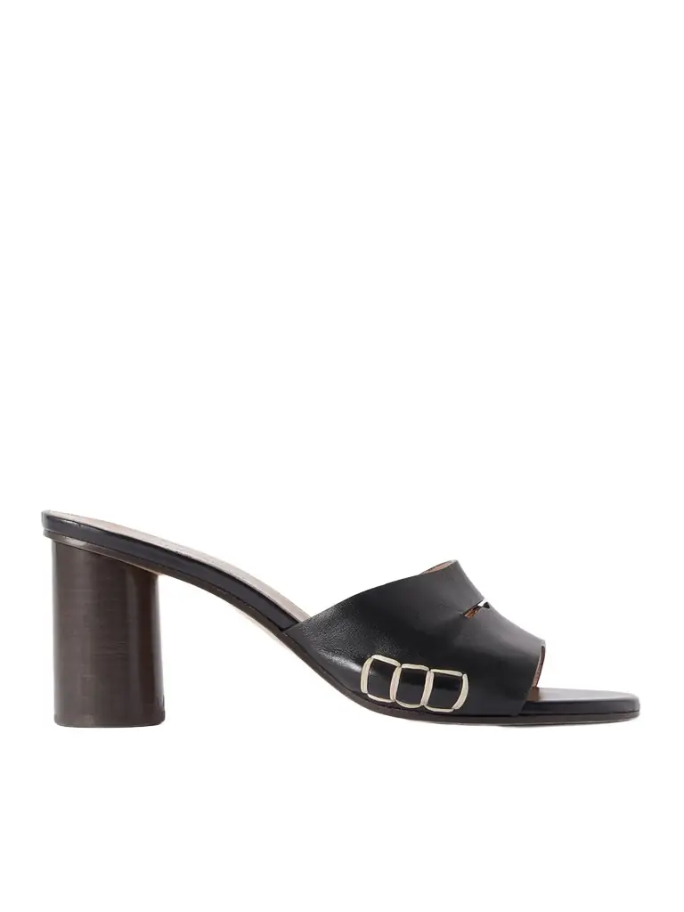 JW Anderson Loafer Whipstitched Leather Mules - Women's Shoes