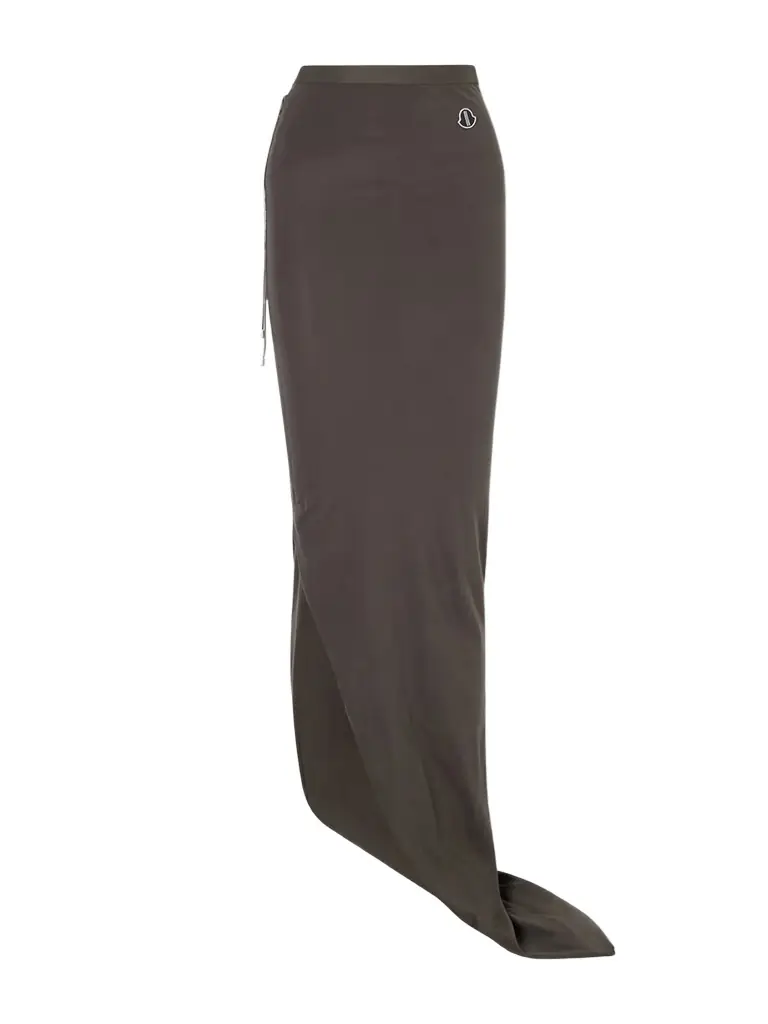 Rick Owens + Moncler Appliquéd Cotton-jersey Maxi Skirt