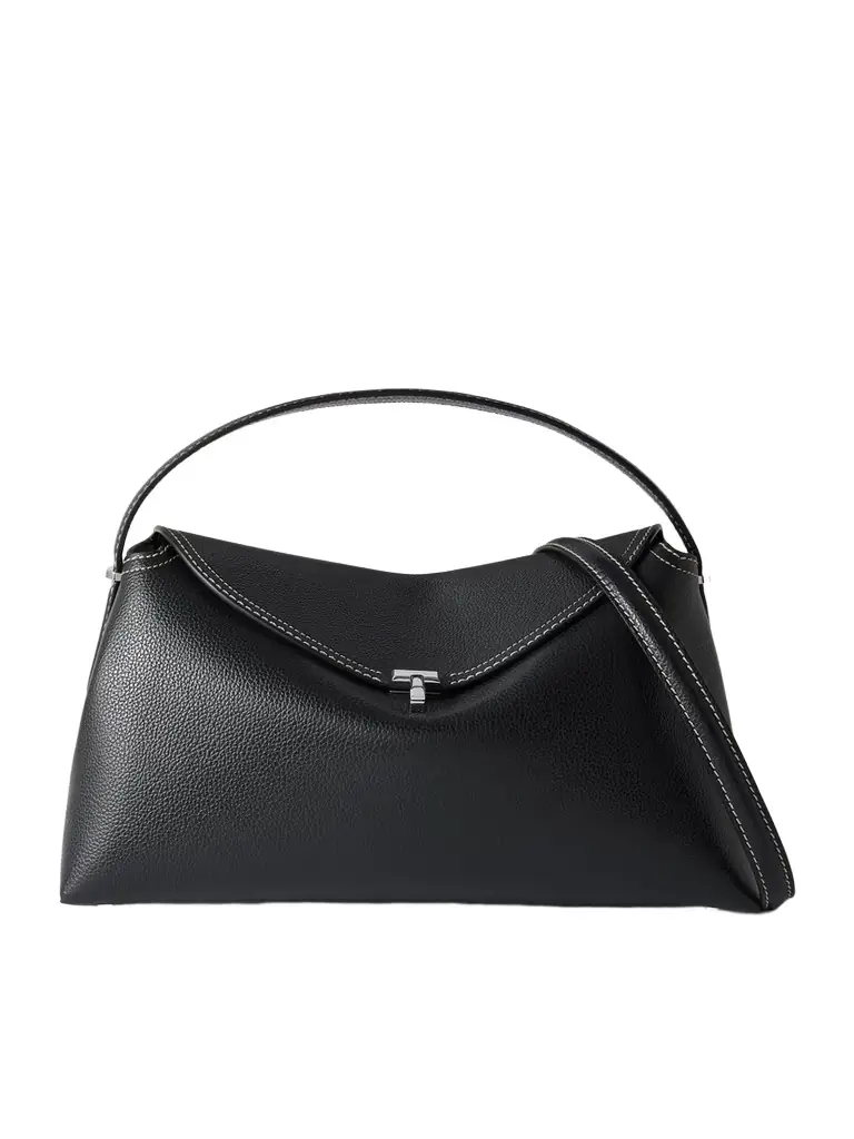 TOTEME T-lock Textured-leather Shoulder Bag