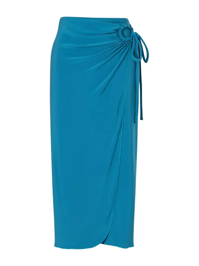 Max Mara Beachwear Gathered Jersey Wrap-effect Maxi Skirt