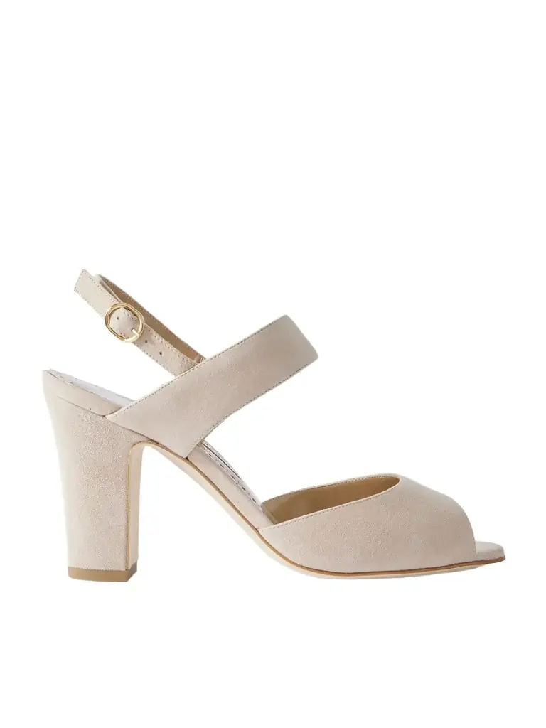Manolo Blahnik Khiko 90 Suede Slingback Sandals