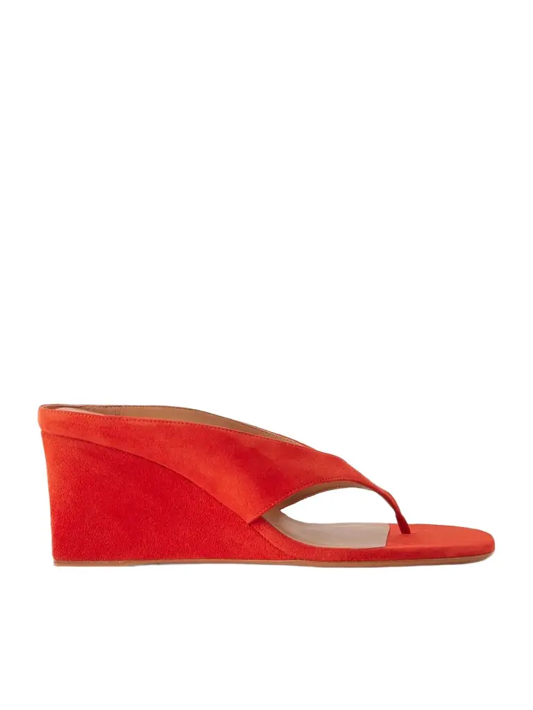 Alaïa Tong 75 Suede Wedge Sandals