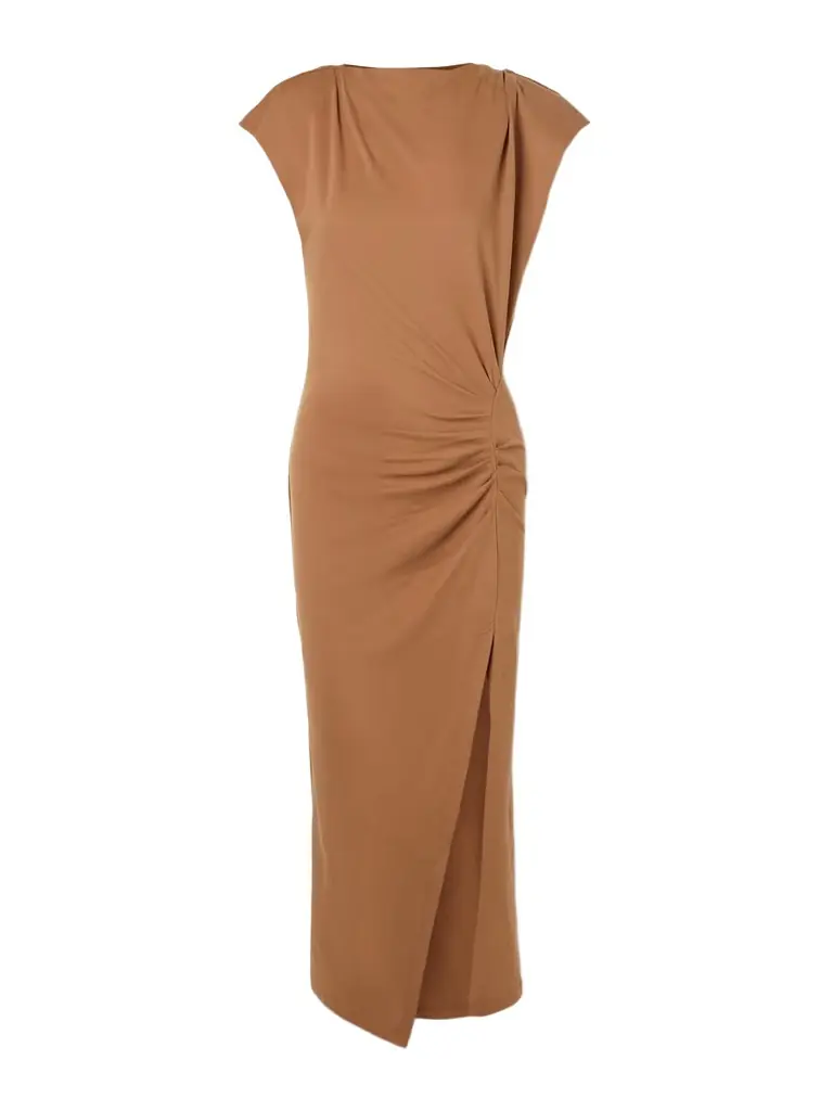 Isabel Marant Nadela Asymmetric Gathered Cotton-jersey Maxi Dress