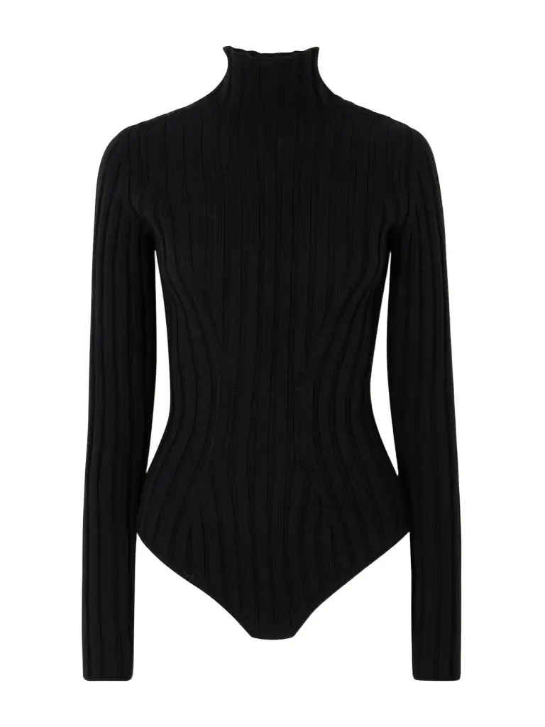Alaïa Ribbed Wool Turtleneck Bodysuit