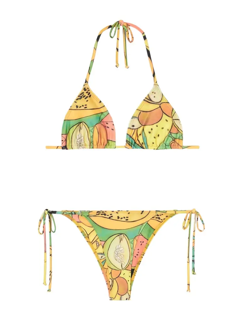 Donde Esteban Frutas Printed Triangle Bikini