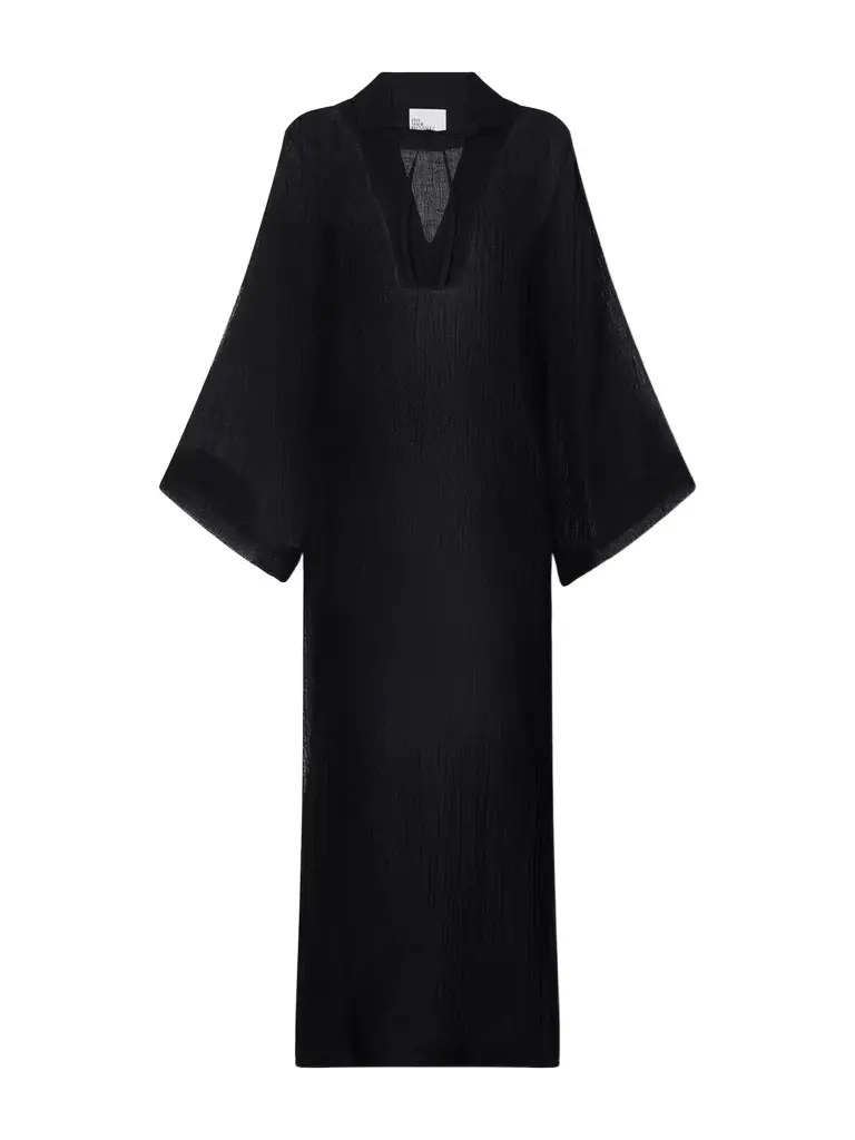 Lisa Marie Fernandez Crinkled Linen-blend Gauze Kaftan
