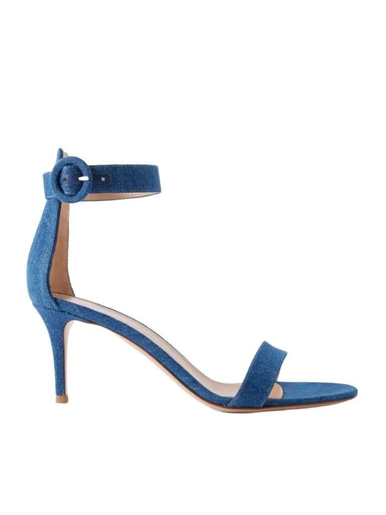 Gianvito Rossi Portofino 70 Denim Sandals