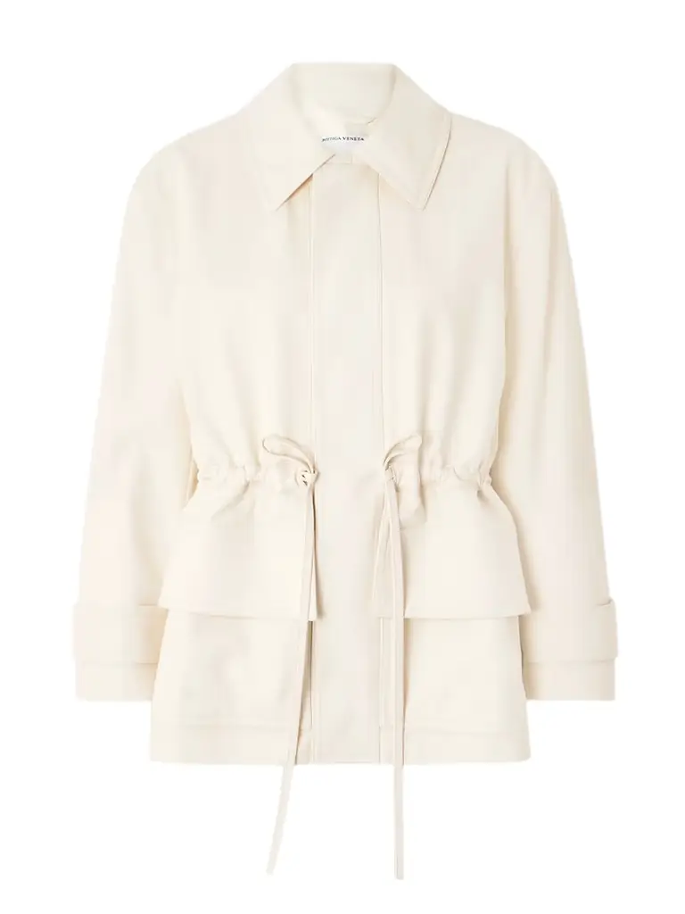 Bottega Veneta Leather-trimmed Cotton-twill Jacket