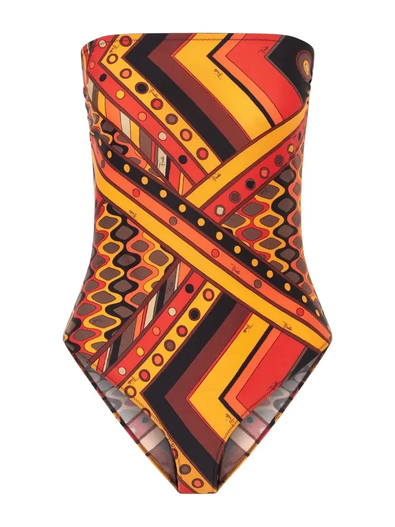 PUCCI Printed Strapless Swimsuit