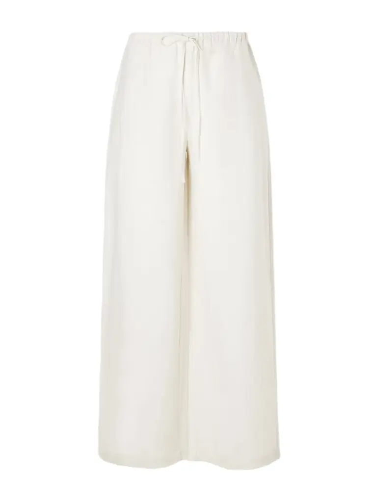 Staud Mateo Linen Mid-rise Wide-leg Pants