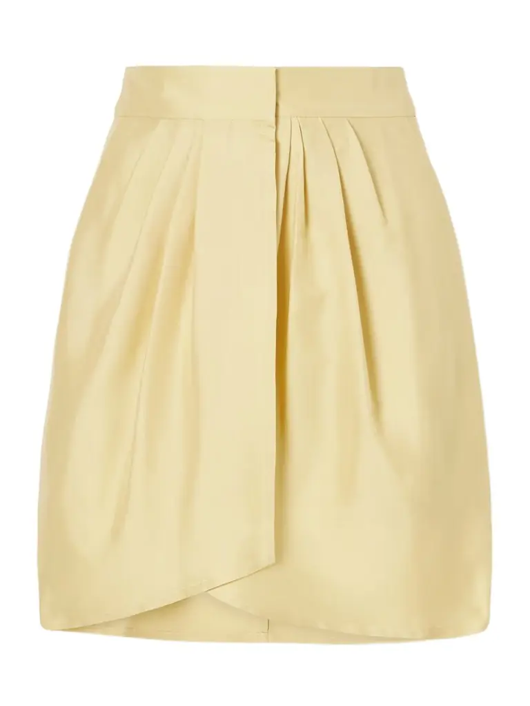Le Kasha Kamas Silk Pleated Wrap Skirt