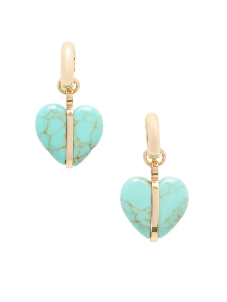 Roxanne Assoulin The Stone Mini Heart Gold-tone And Turquoise Earrings