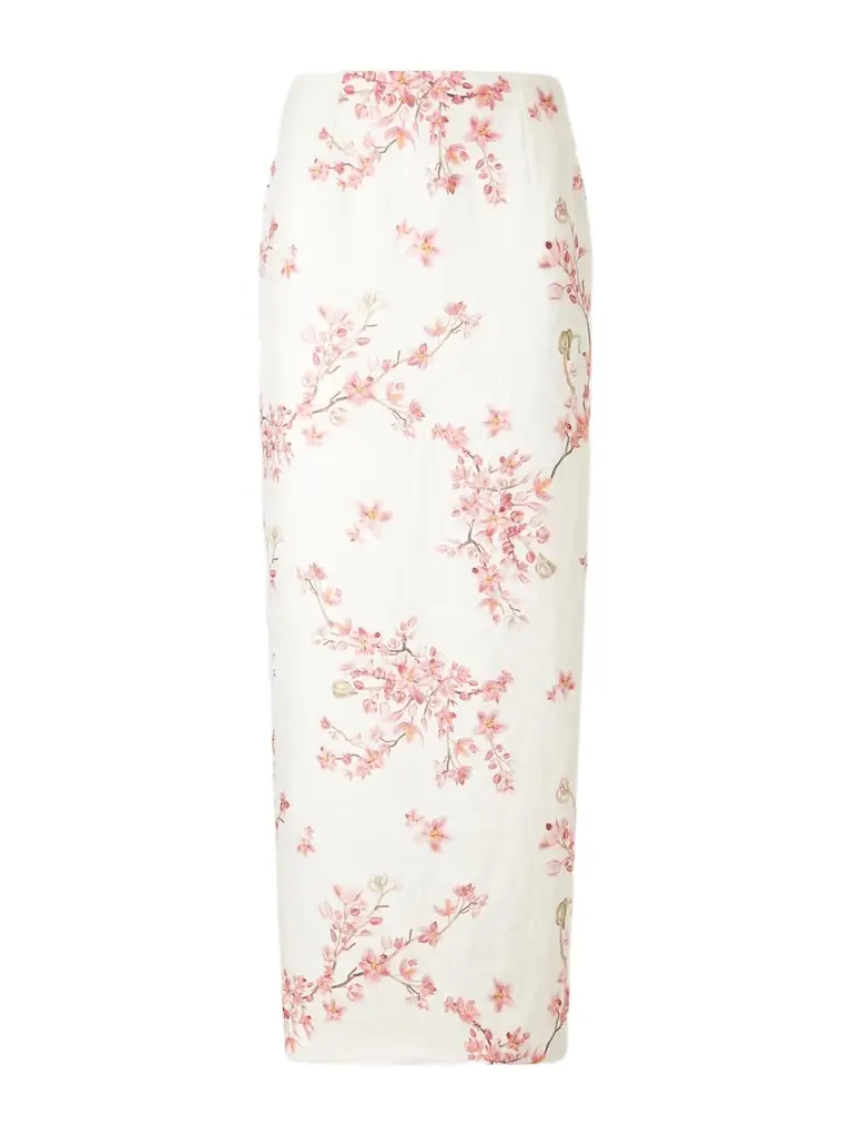 Agua by Agua Bendita Lirica Cauca Floral-print Linen Maxi Skirt
