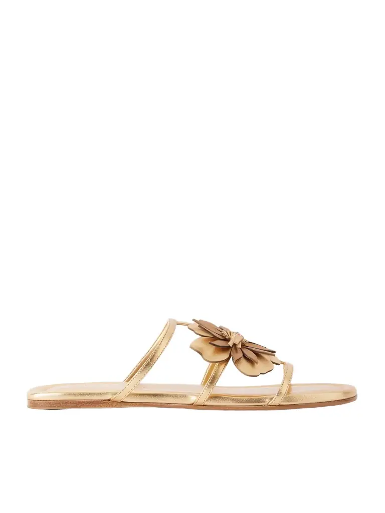 Zimmermann Embellished Metallic Leather Sandals