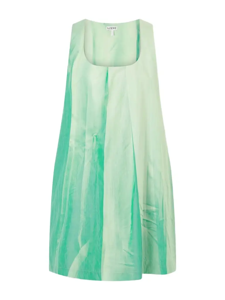 Loewe Dégradé Crinkled Cotton-blend Mini Dress