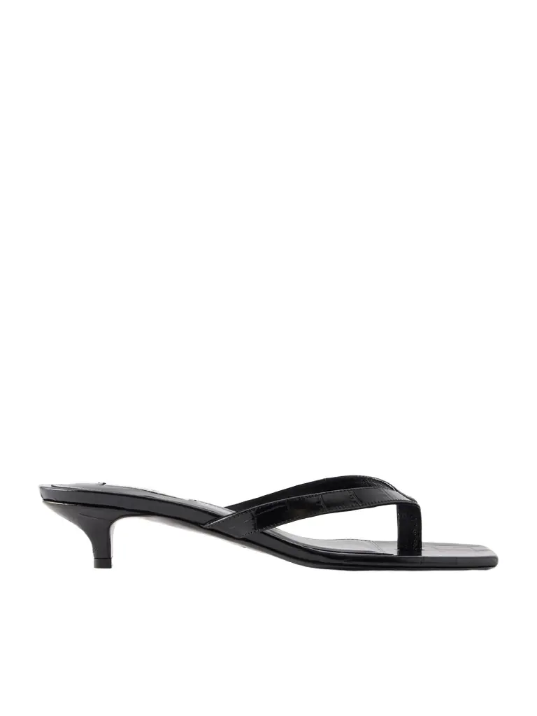 TOTEME Croc-effect Leather Thong Sandals