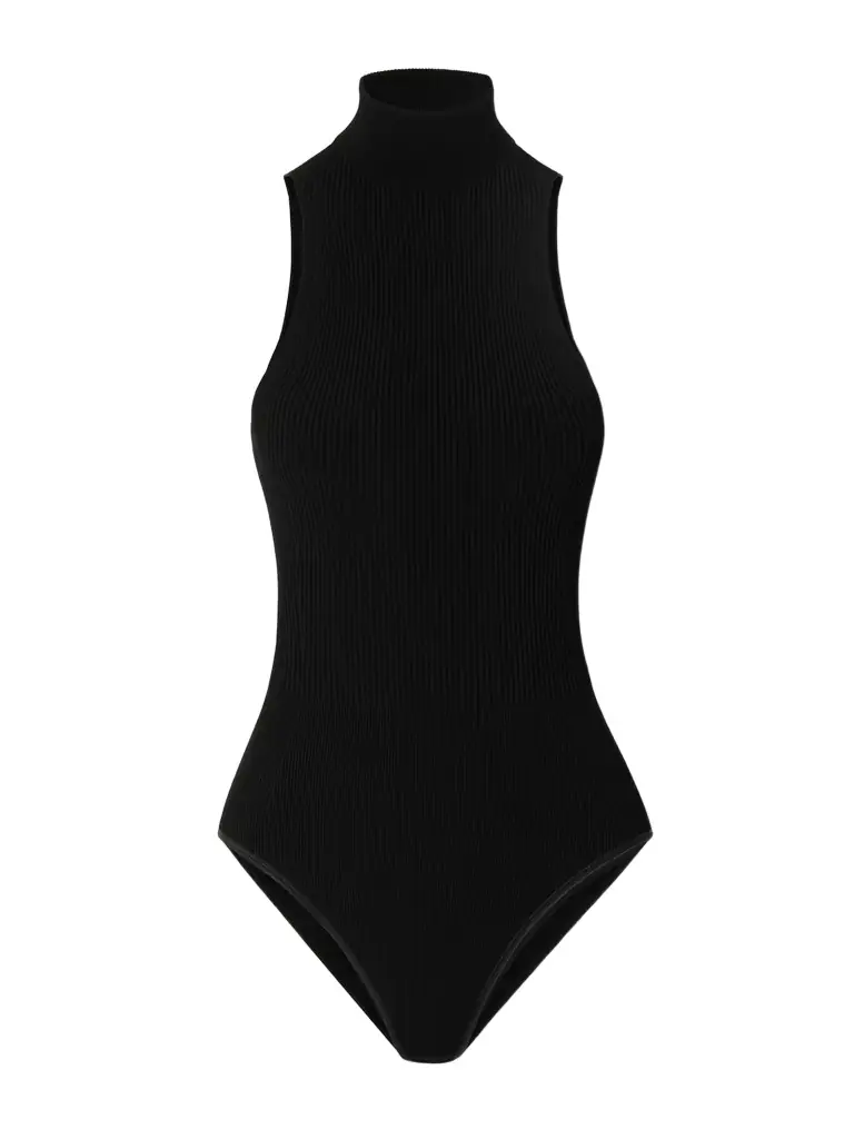 Alaïa Ribbed-knit Turtleneck Bodysuit