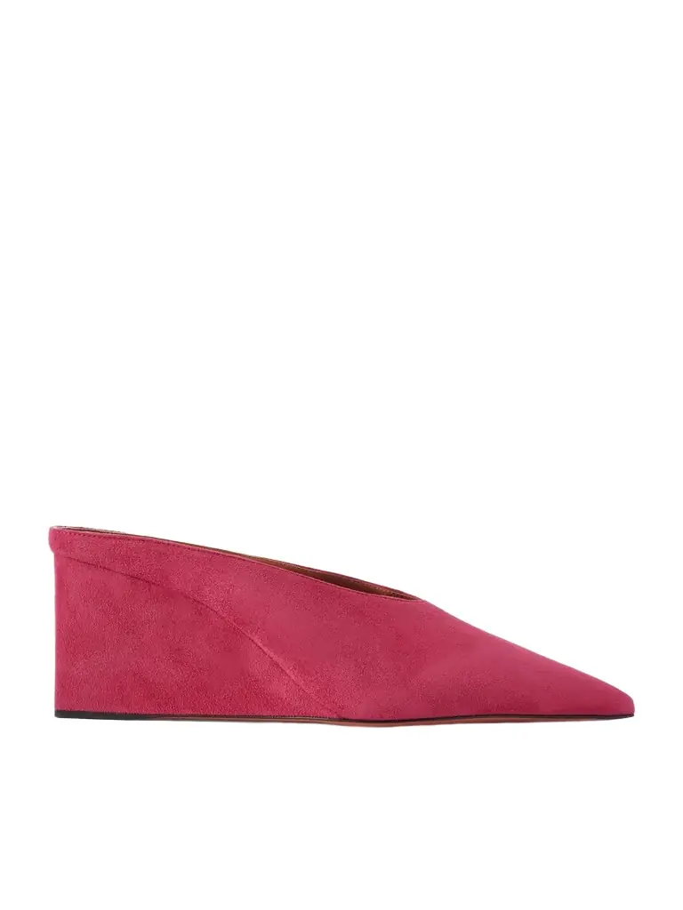 Alaïa 75 Suede Point-toe Wedge Mules - Women's Shoes