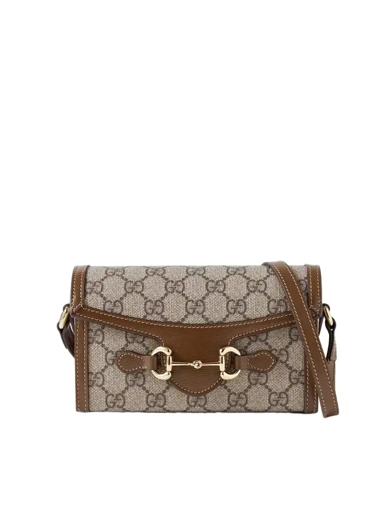 Gucci Horsebit 1955 Leather-trimmed Printed Coated-canvas Shoulder Bag