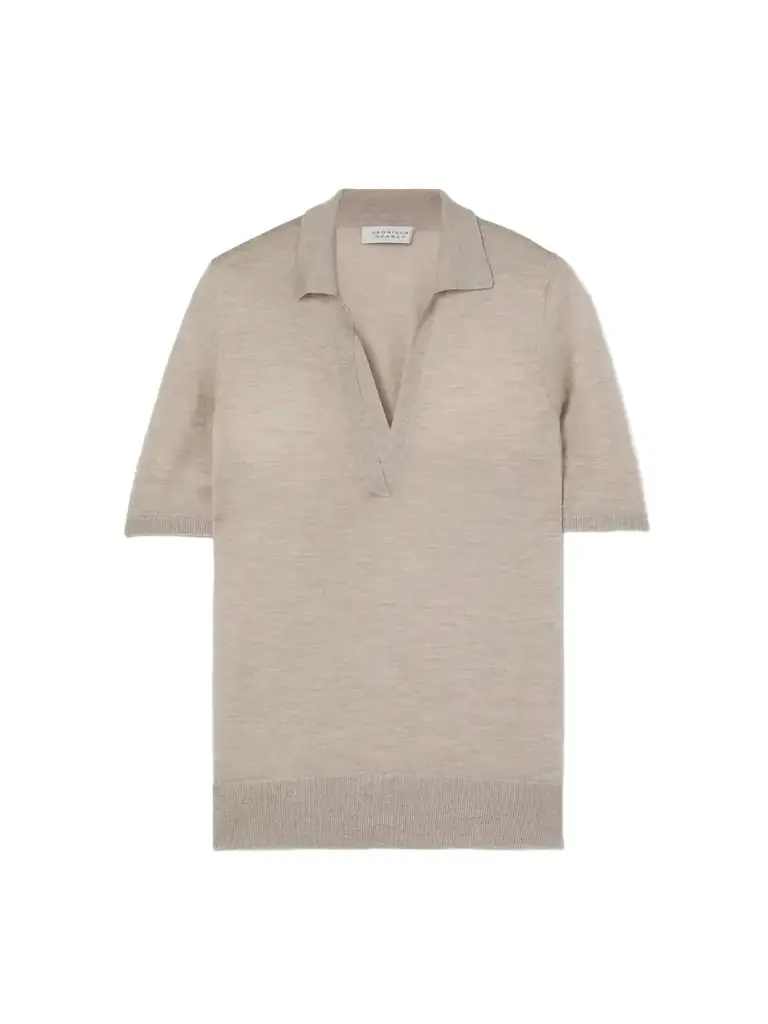 Gabriela Hearst Frank Cashmere And Silk-blend Polo Shirt