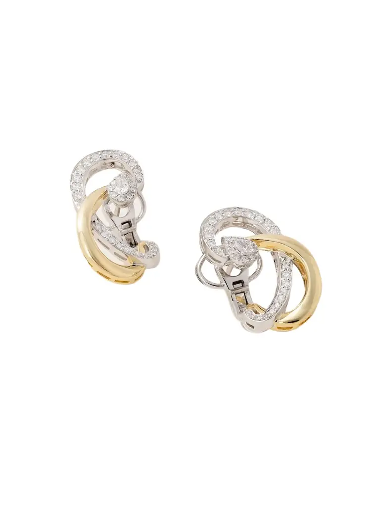 YEPREM 18-karat Yellow And White Gold Diamond Earrings
