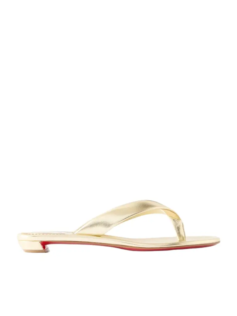 Christian Louboutin Miss Z Metallic Leather Thong Sandals