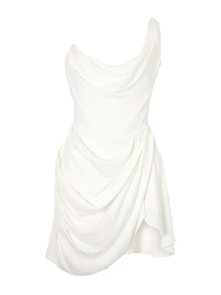 Vivienne Westwood Doll One-shoulder Draped Silk-crepe Mini Dress