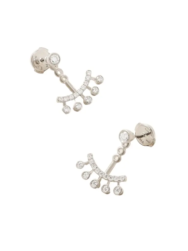 De Beers London Dewdrop Jacket 18-karat White Gold Diamond Earrings