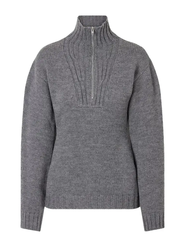 Jil Sander Ribbed-knit Wool Half-zip Turtleneck Sweater