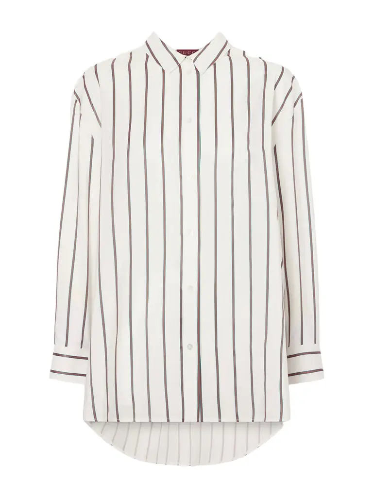 Gucci Striped Silk-blend Shirt - Women's Clothing
