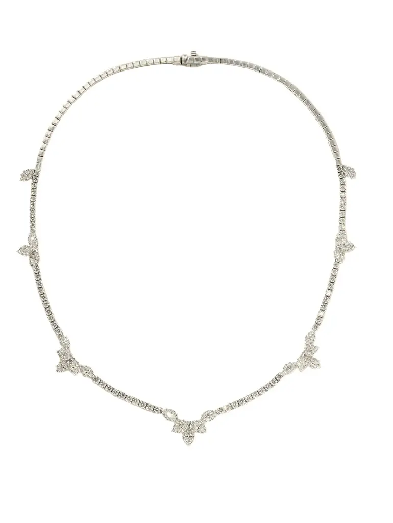 YEPREM 18-karat White Gold Diamond Necklace